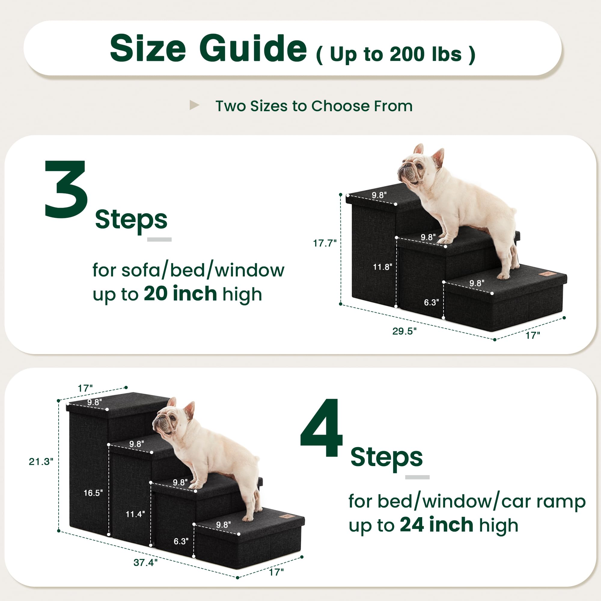 Love's cabin dog stairs storage folded-state shows portable, space-saving configuration.