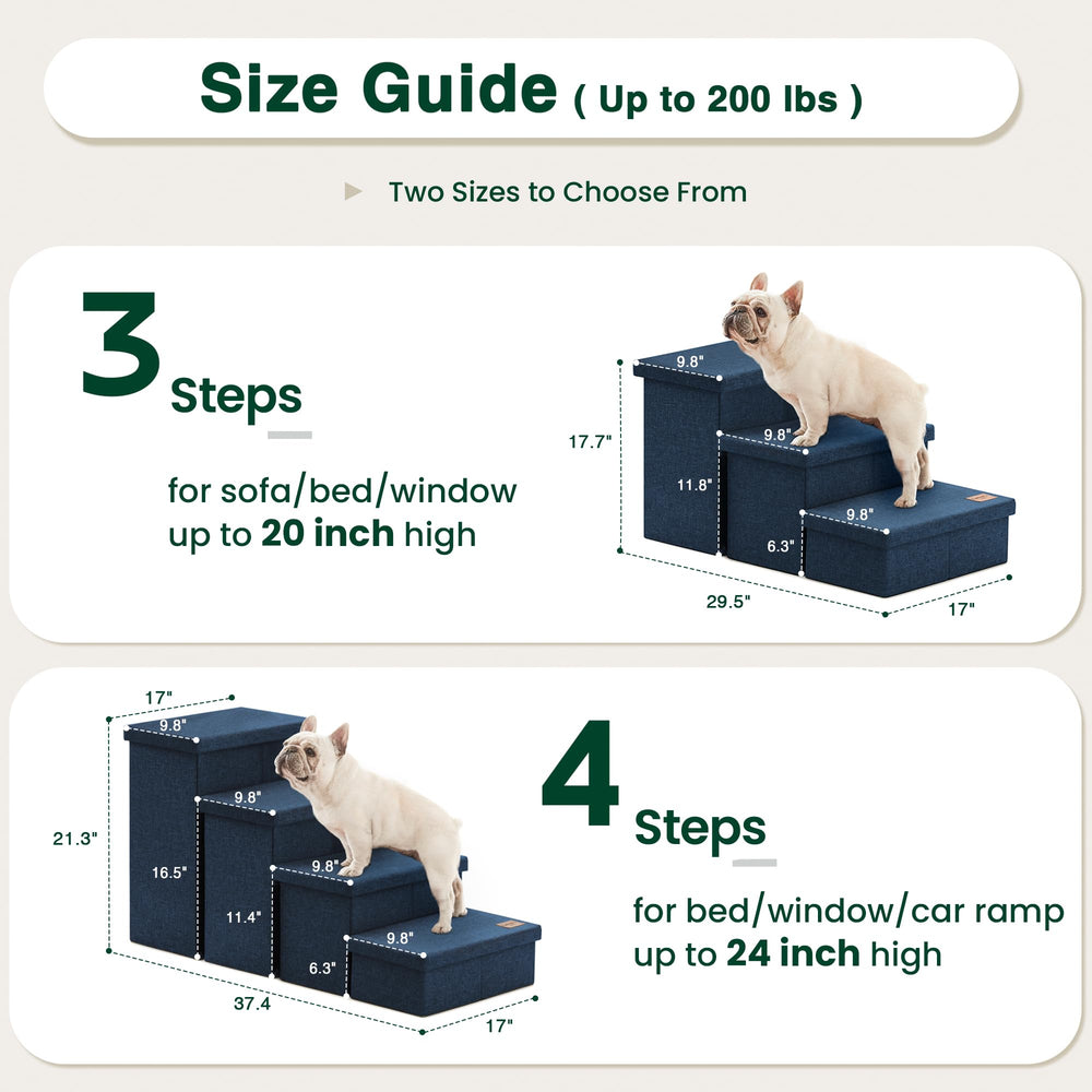 Love's cabin dog stairs with storage under steps keeps toys organized.