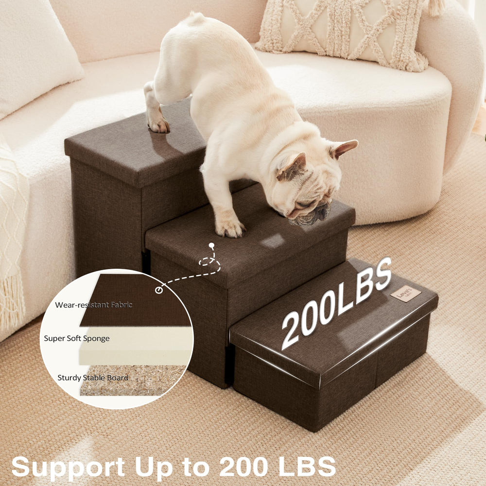 Love's cabin dog stairs wear-resistant fabric close-up shows durable cover