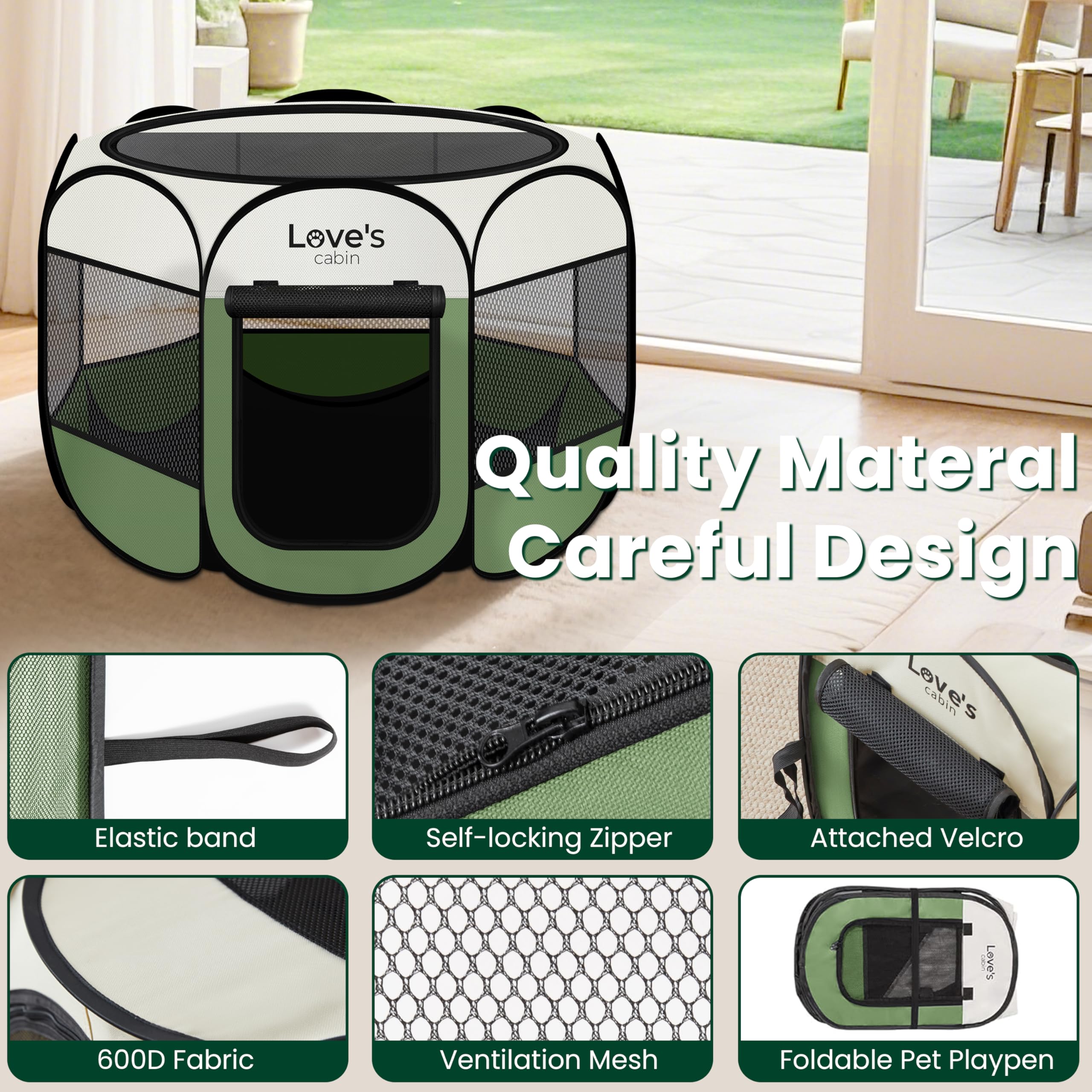 Love's cabin durable water-resistant materials keep pets comfortable outdoors