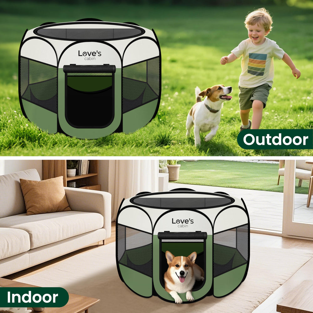 Love's cabin indoor outdoor pet pen suitable for cats, dogs and more