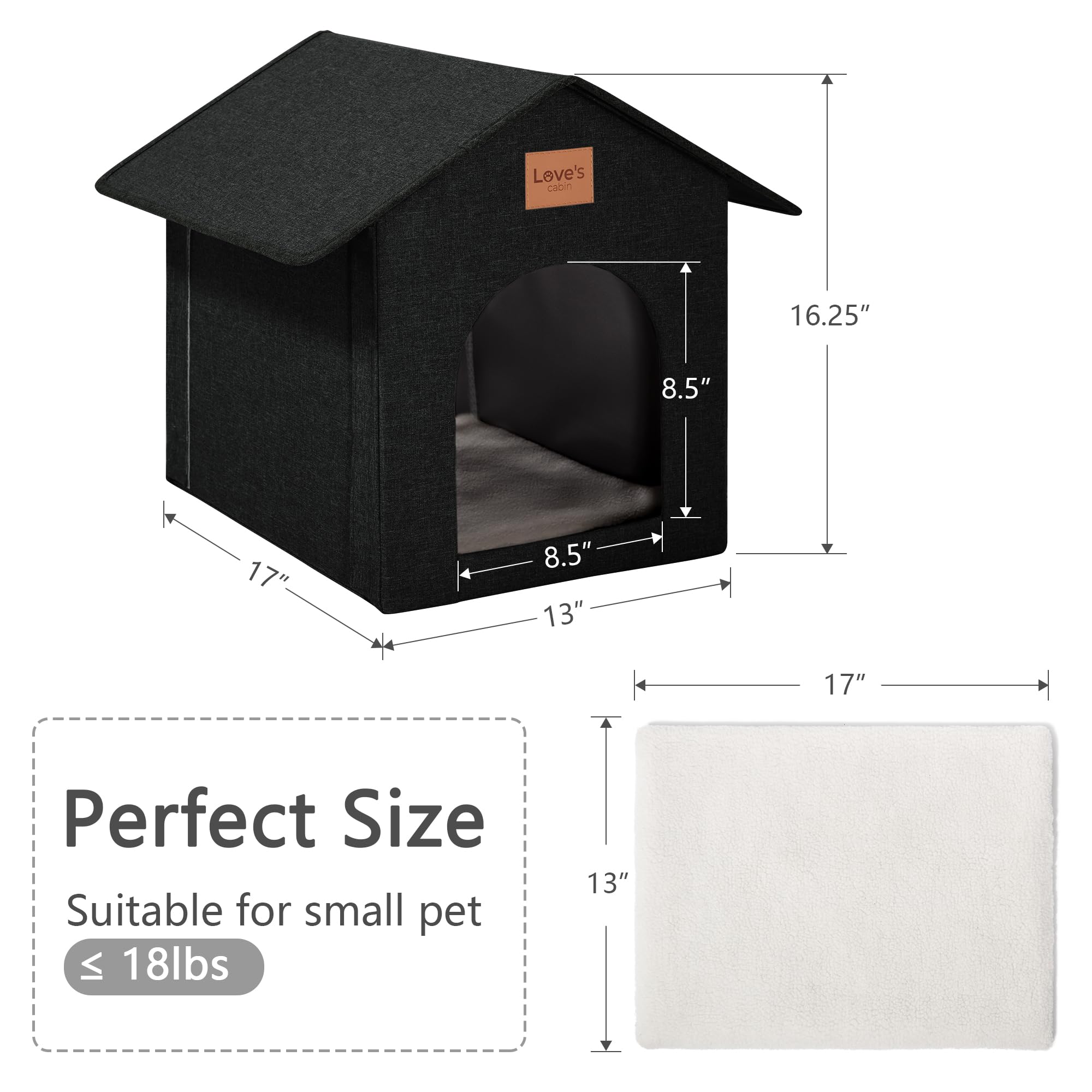 Love's cabin outdoor cat house indoors-outdoors use demonstrates versatile shelter for cats.