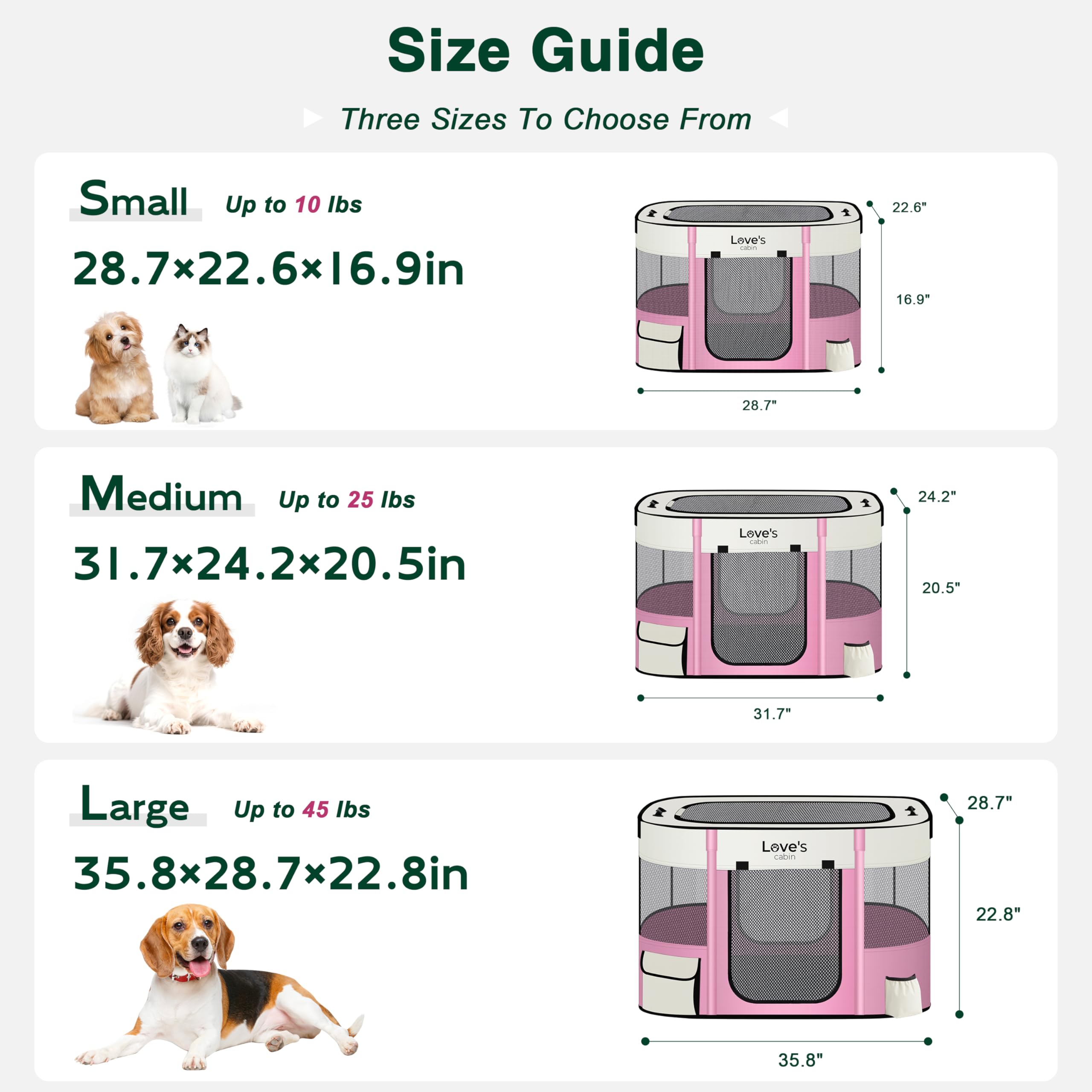 Love's cabin pet playpen open 4 panel layout for versatile containment