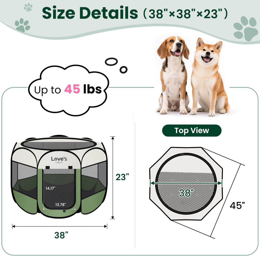 Love's cabin portable playpen with carry case for travel and storage