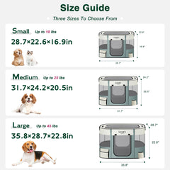 Love's cabin puppy playpen with closed-door design keeps pets secure.