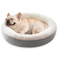 Love's cabin round-donut-bed front view offers a warm, secure nest for pets.