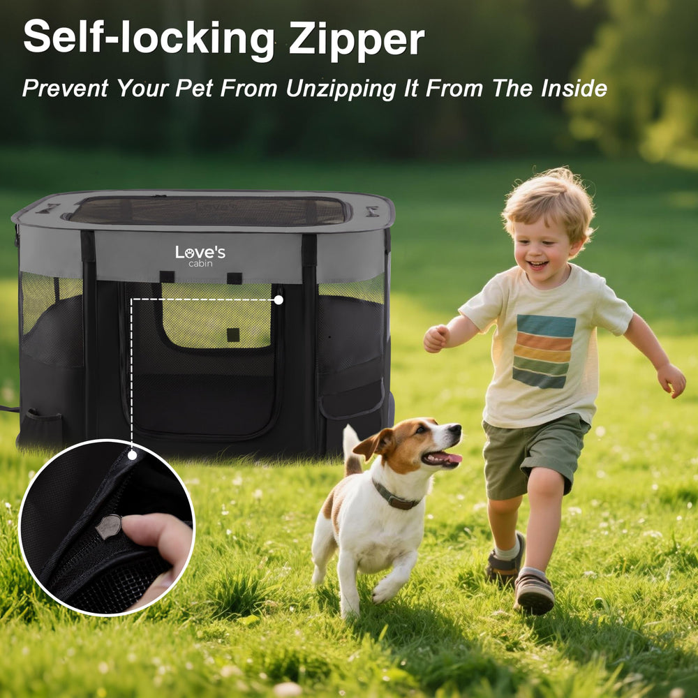 Love's cabin small-dog playpen dimensions up to 10 lbs in use