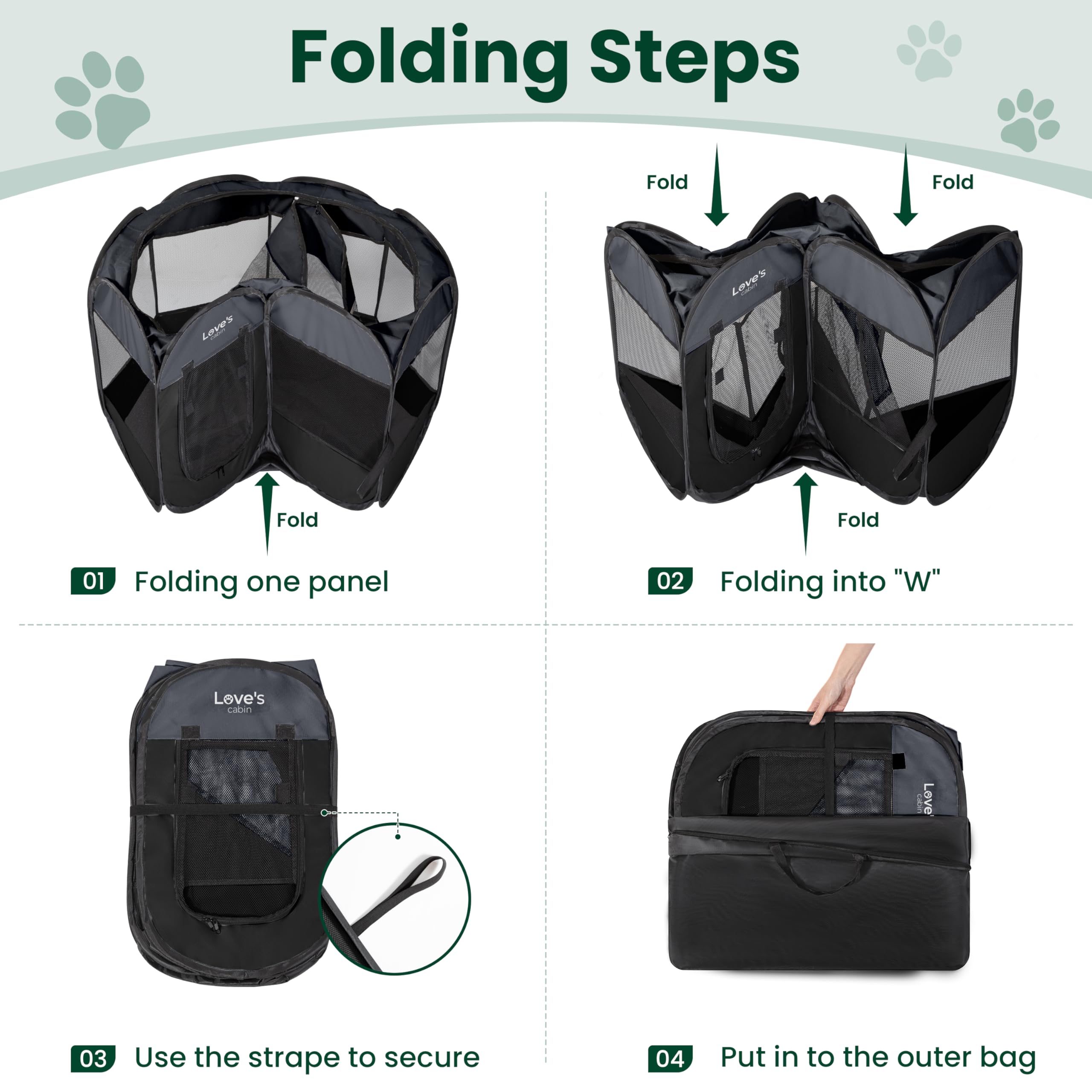 Love's cabin size options from small to large accommodate growing pets.