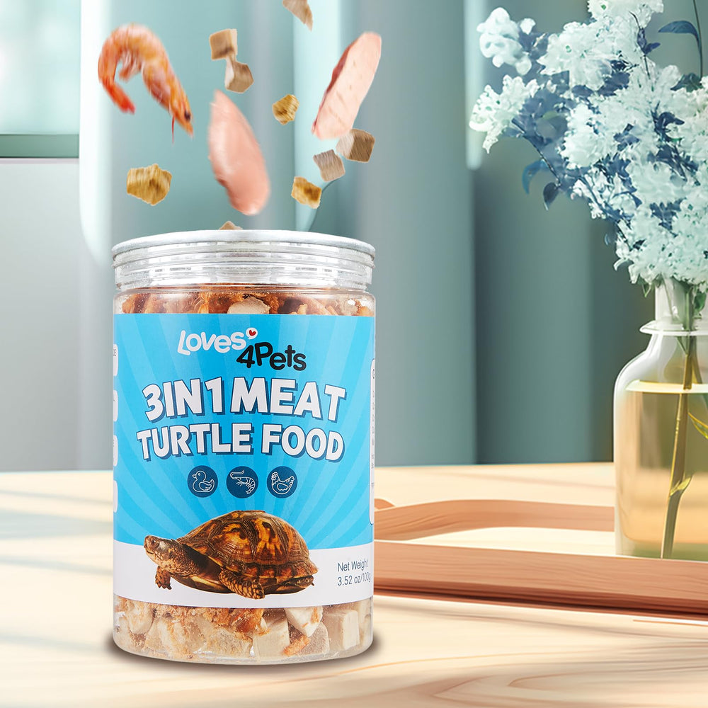 Loves4Pets turtle food meal-time easy-feed cubes that soften in water