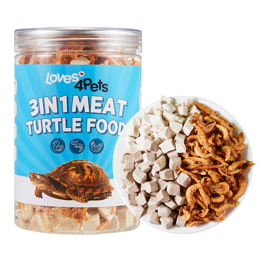 Loves4Pets turtle food storage-friendly packaging for freshness at room temperature
