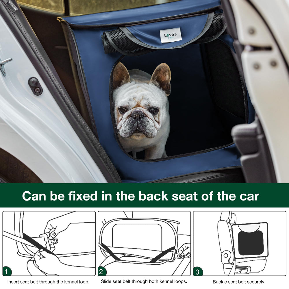 Love's cabin easy-open zipper door for quick access during naps.