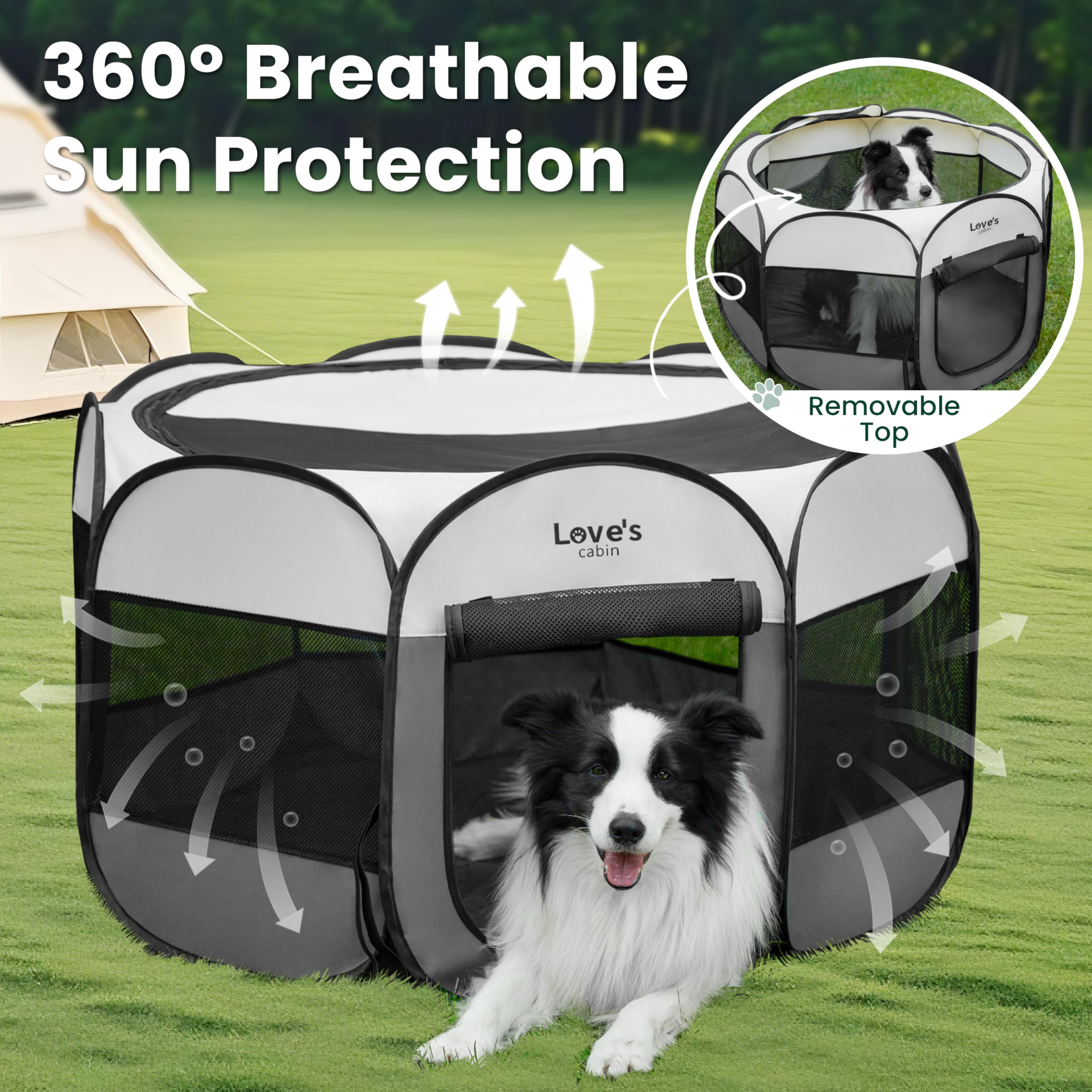 Love's cabin pet playpen multi-pet-use as temporary isolation area.