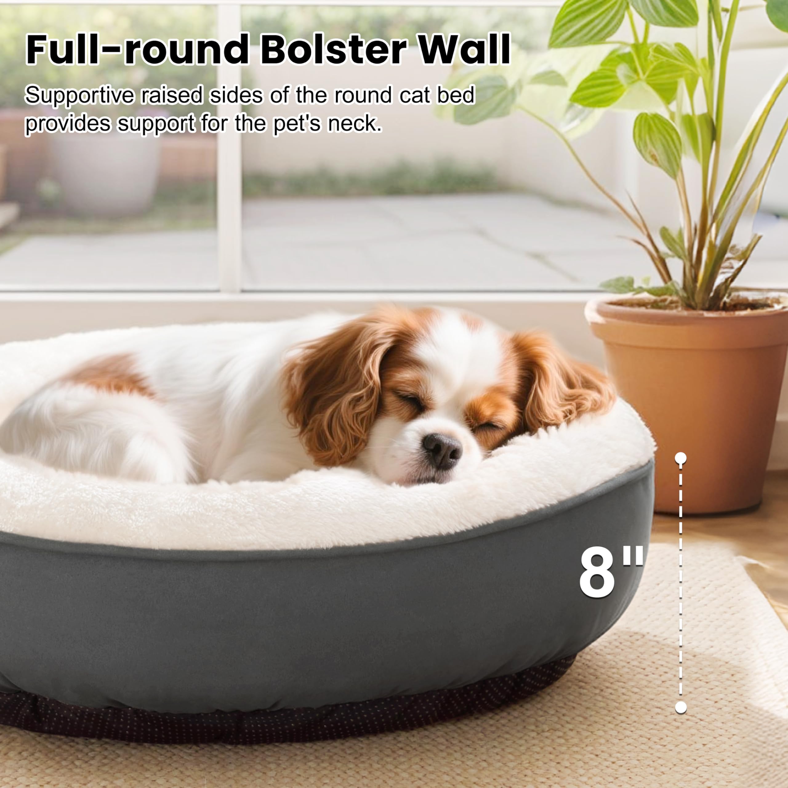 Love's cabin round donut bed dark grey color suits modern homes