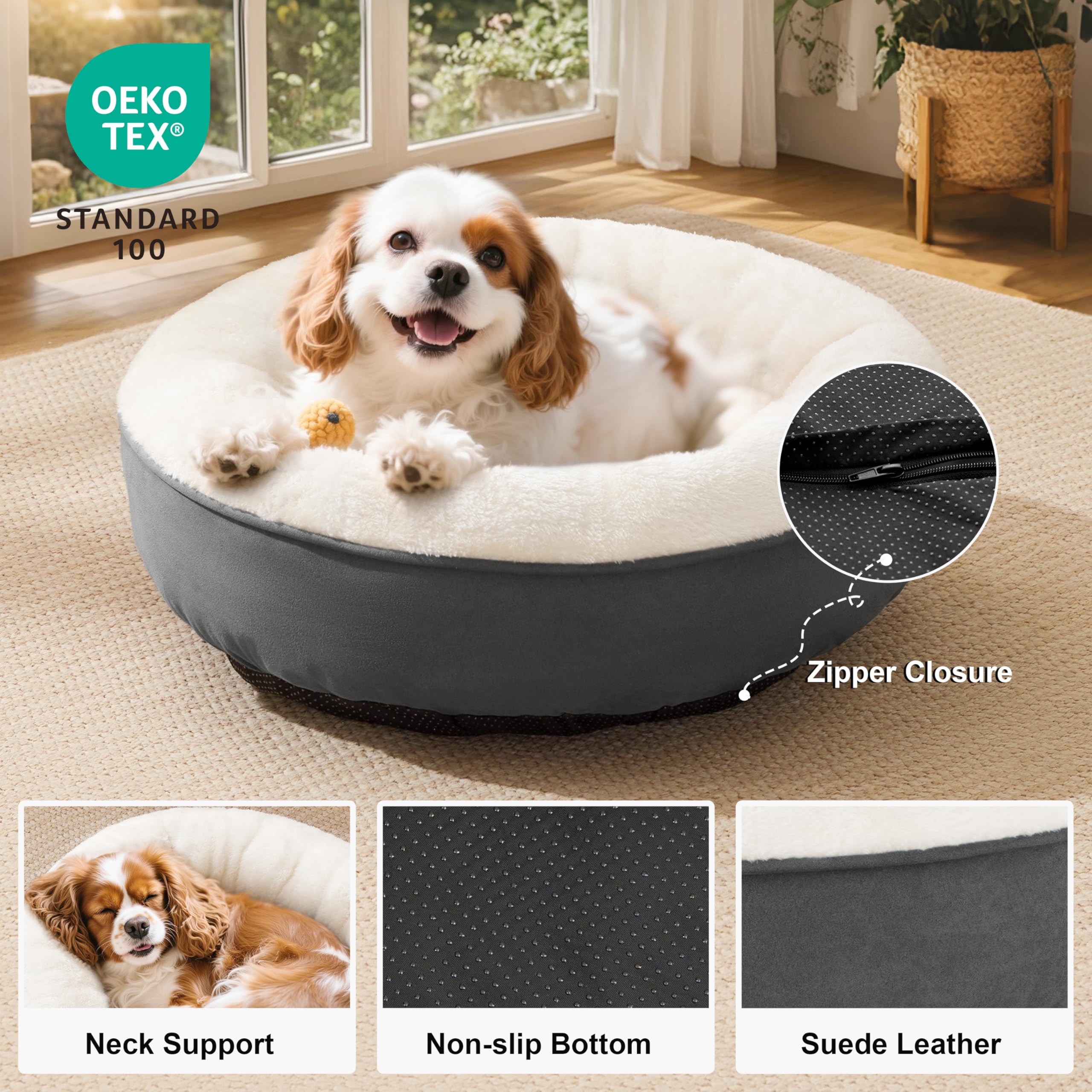 Love's cabin round donut bed nest walls closeup highlights secure, comforting enclosure