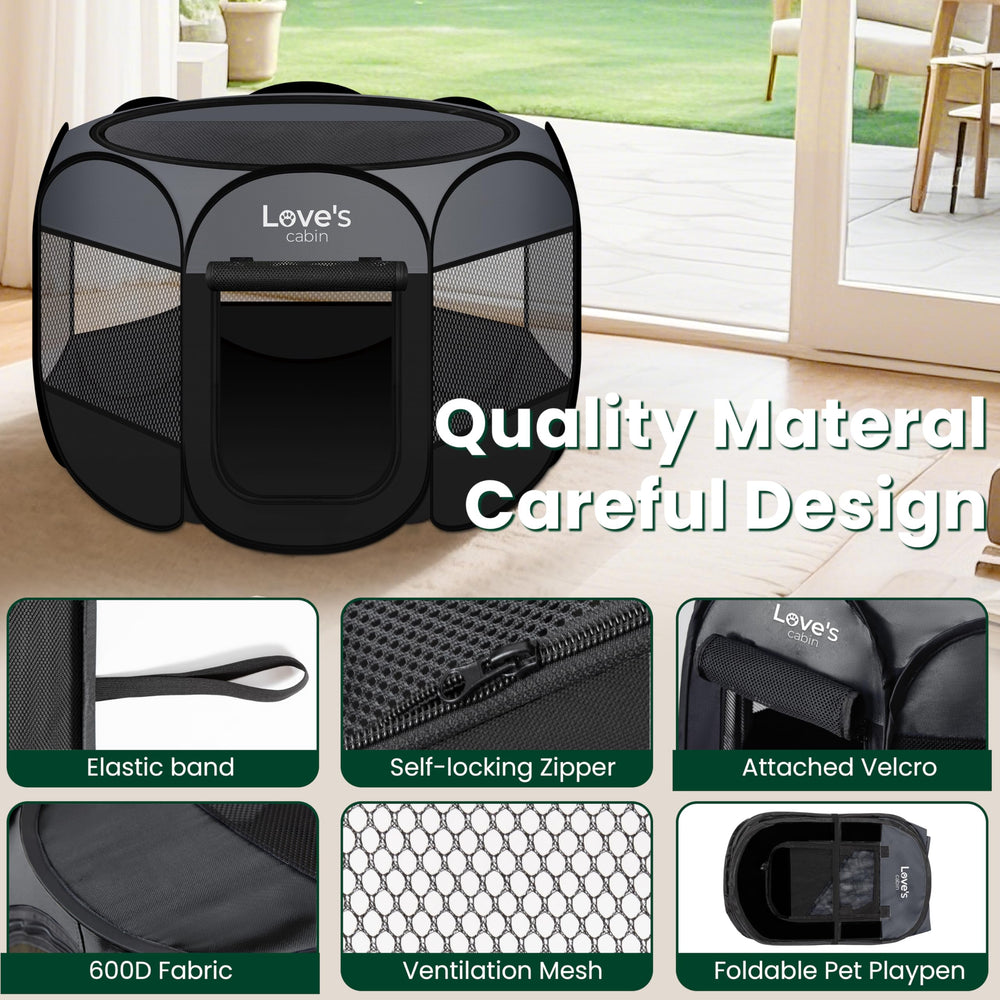 Love's cabin water-resistant mesh and fabric withstand outdoor use and easy cleaning