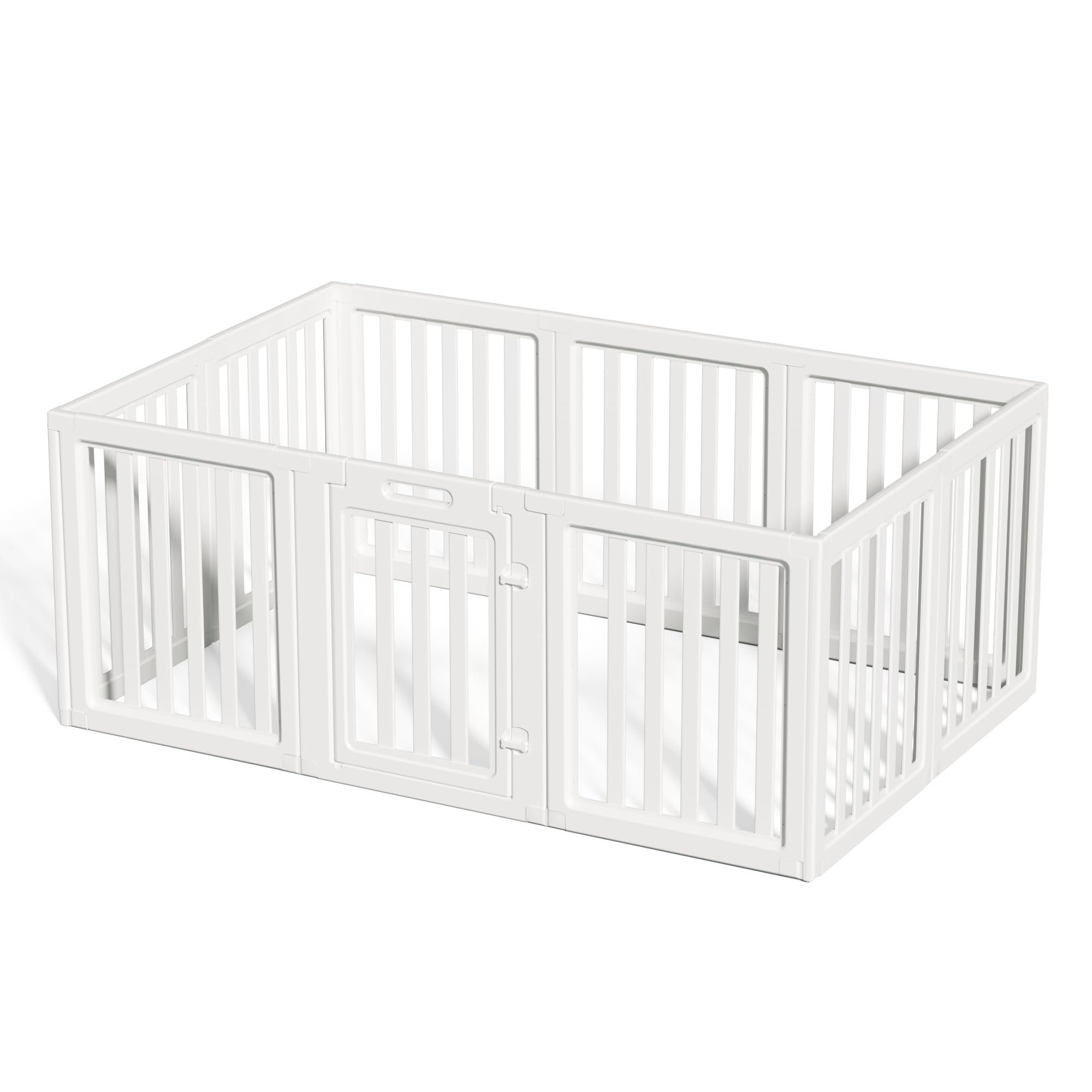 LoveTail Clear Dog Play Pen with door open for easy access during play.