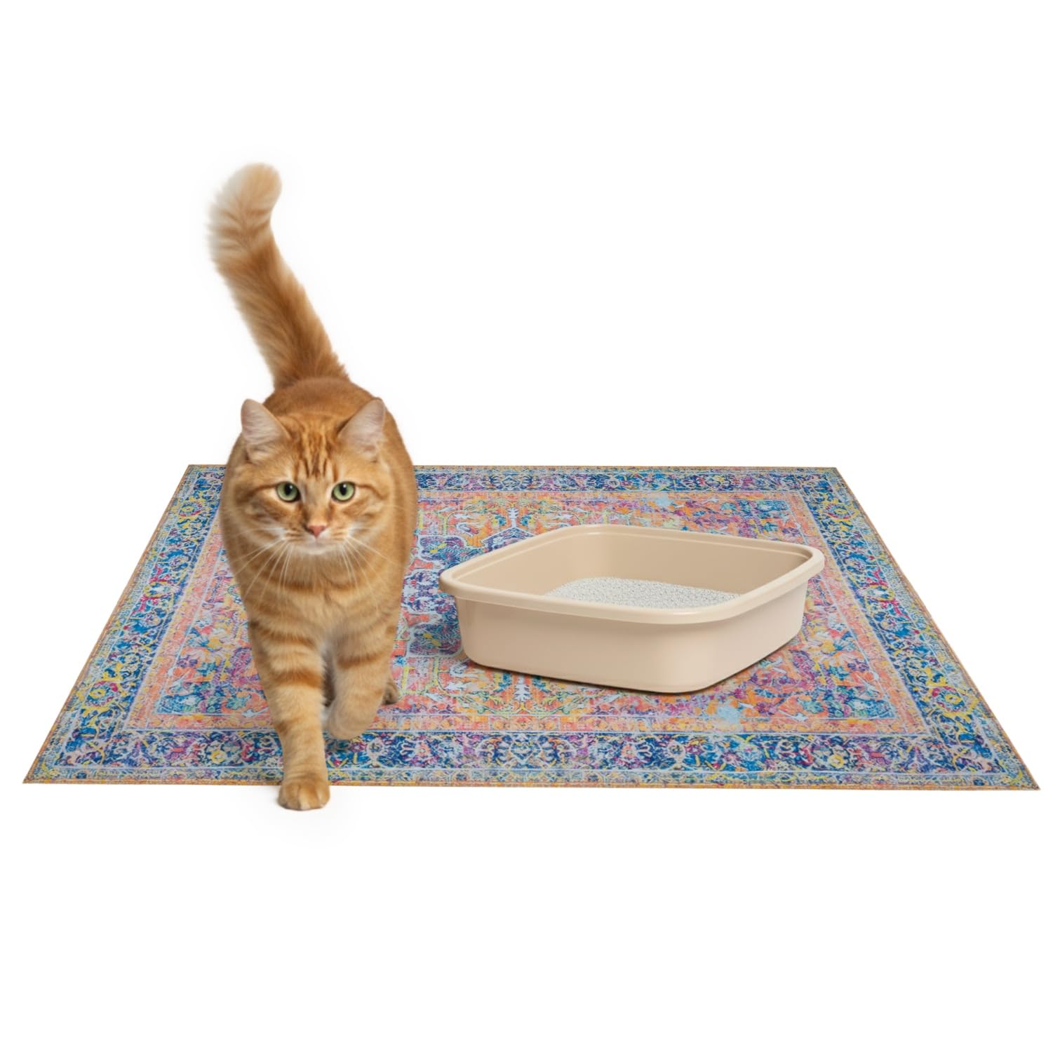 Lovewag cat litter mat 36x48 front view captures litter to protect floors