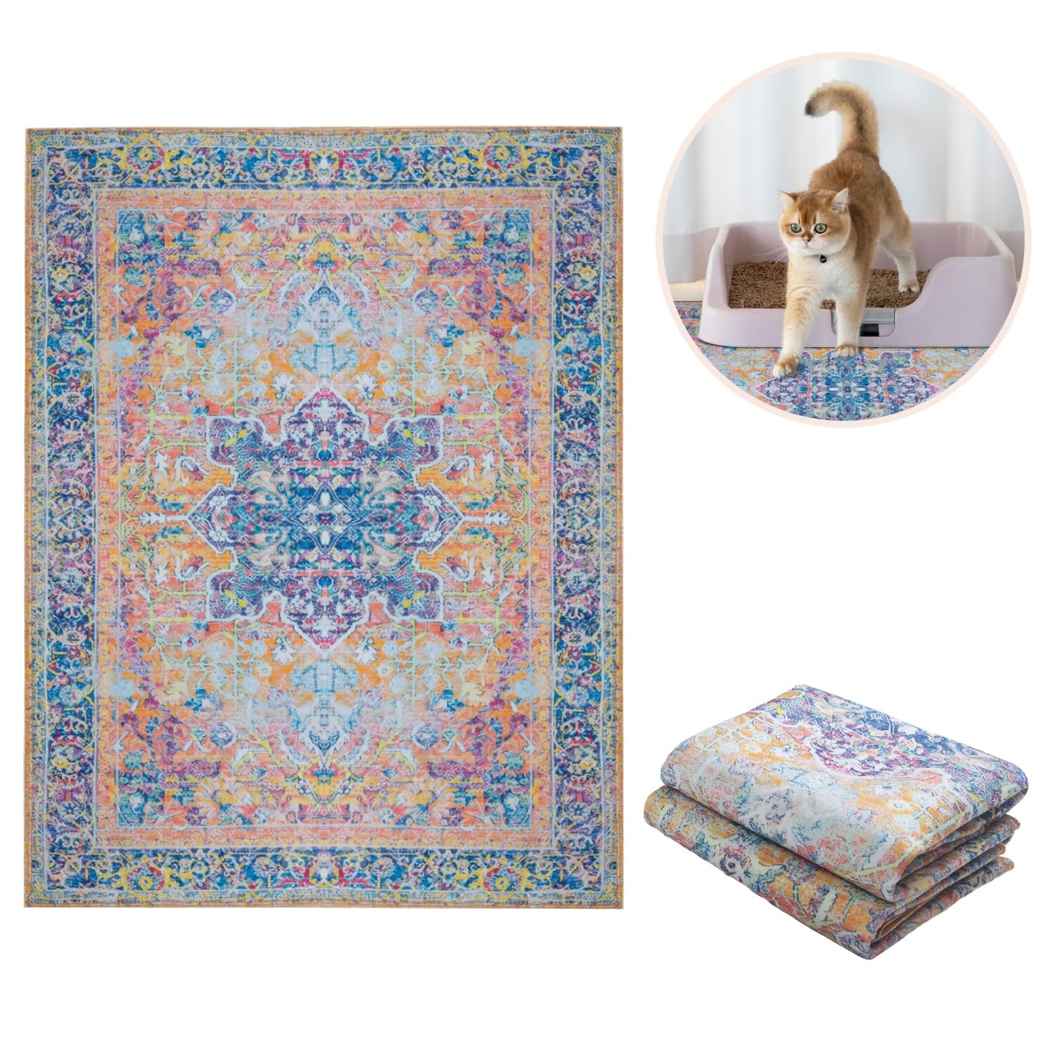 Lovewag cat litter mat top view shows large surface area for trapping