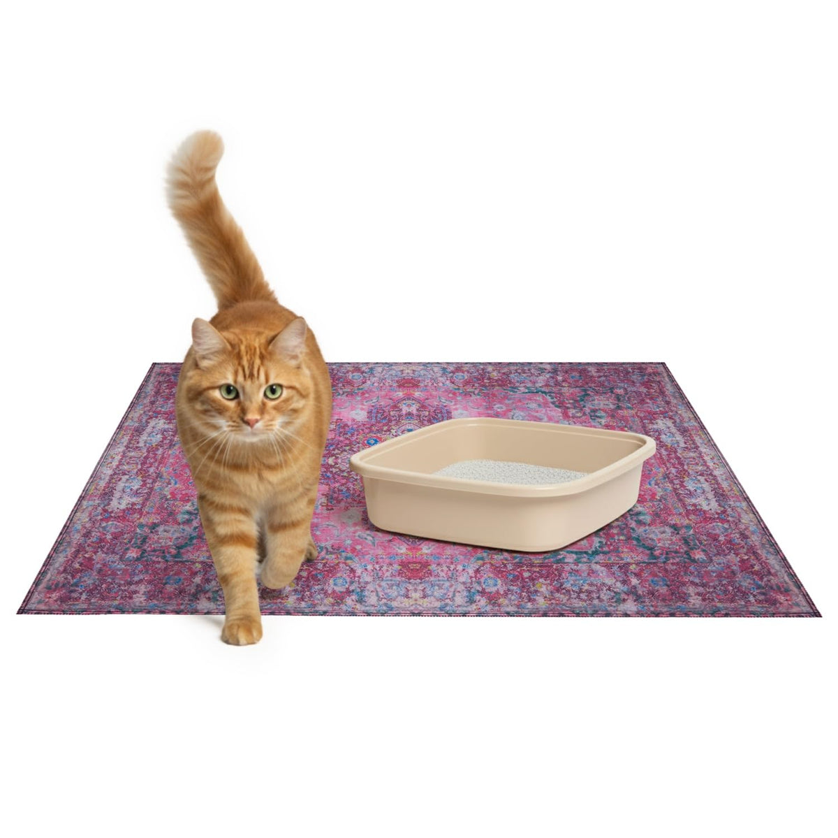 Lovewag Pets cat litter mat 2 pack front view showing large coverage and litter trapping surface