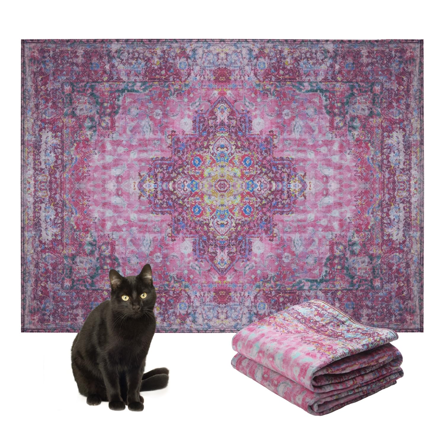 Lovewag Pets cat litter mat 2 pack action dump and wash demonstrates easy cleanup