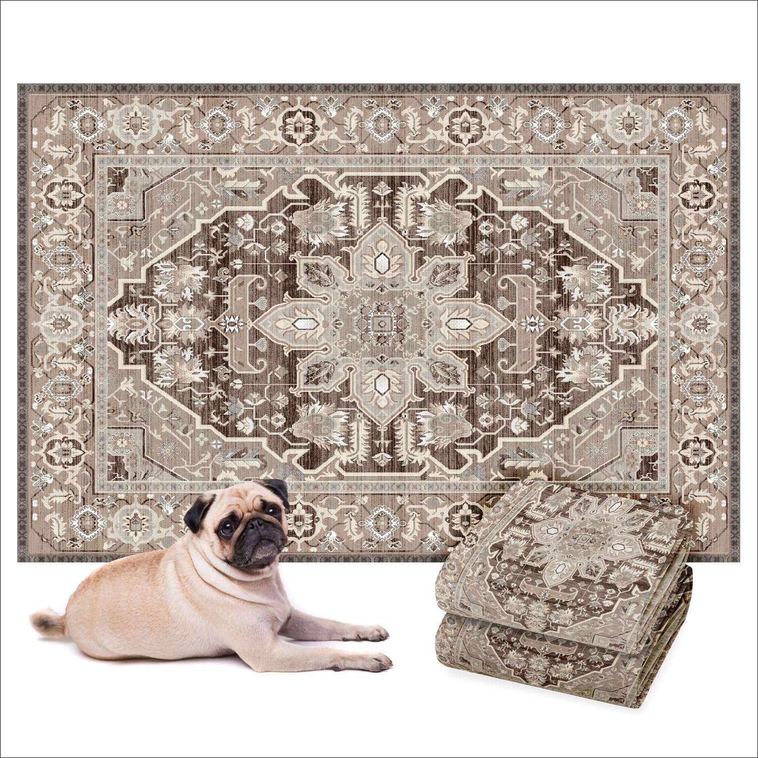 Lovewag Pets decorative-floor-mat caramel creme protects floors with style