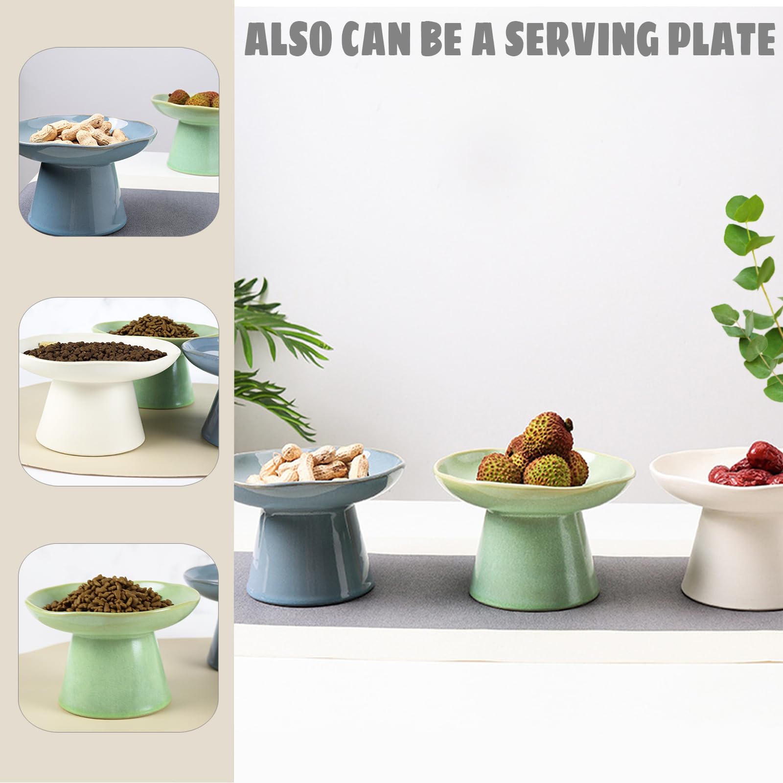 LovinFurBaby green ceramic bowl adds calm, modern style to feeding area.