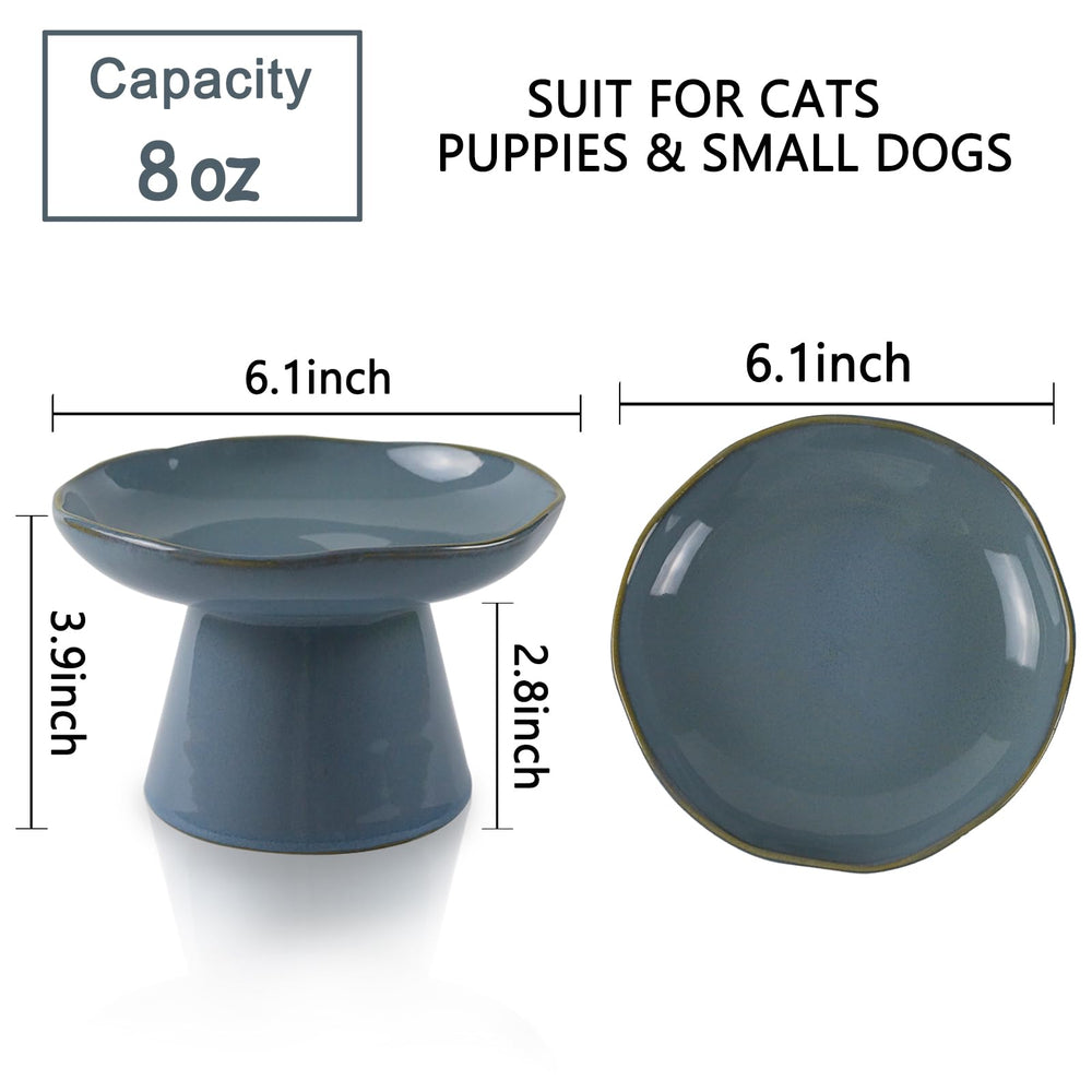 LOVINFURBABY raised cat feeder shows 3.9-inch height to ease feeding posture