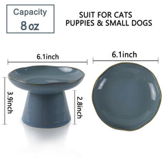 LOVINFURBABY raised cat feeder shows 3.9-inch height to ease feeding posture