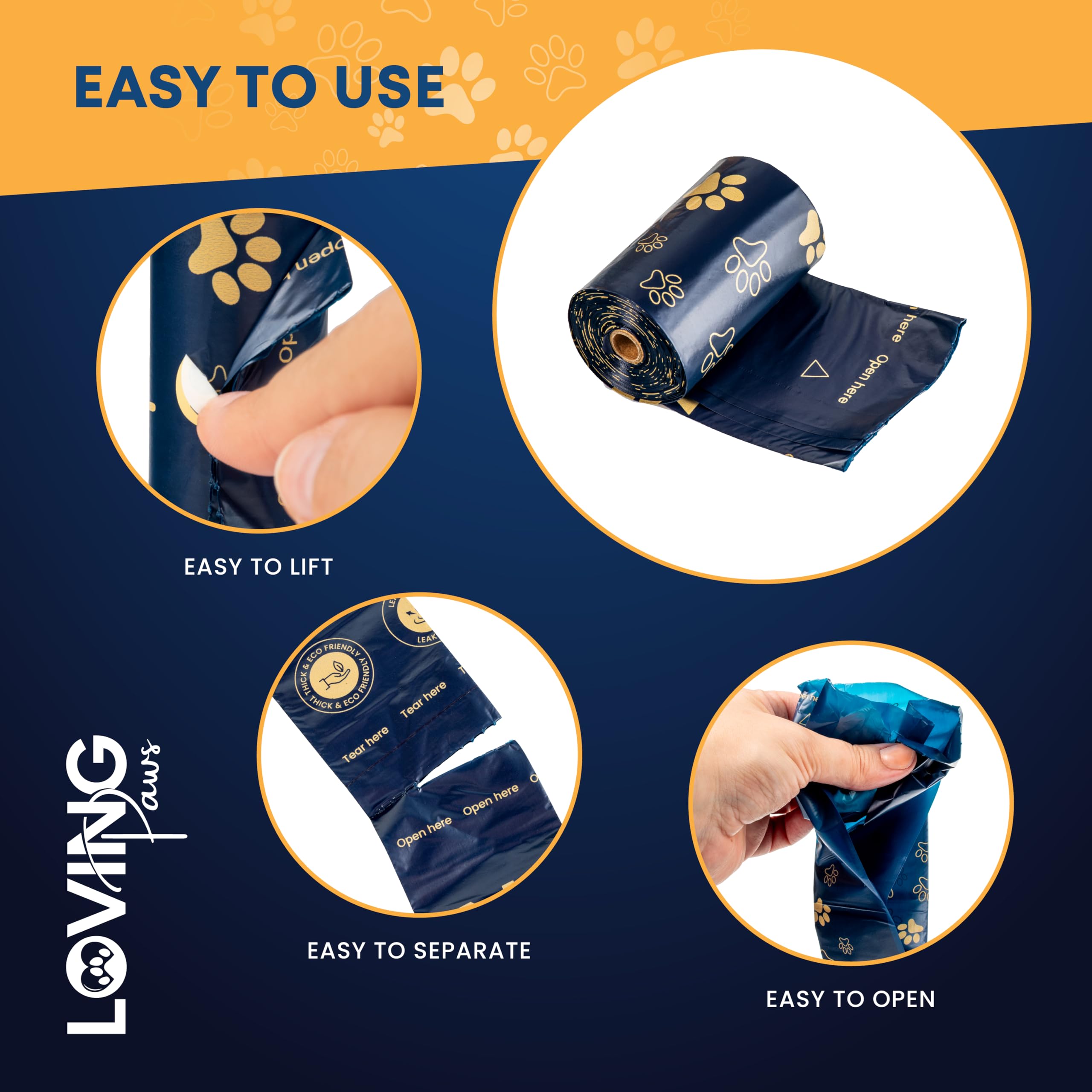 LOVING Paws extra-thick waste bags for heavy-duty protection
