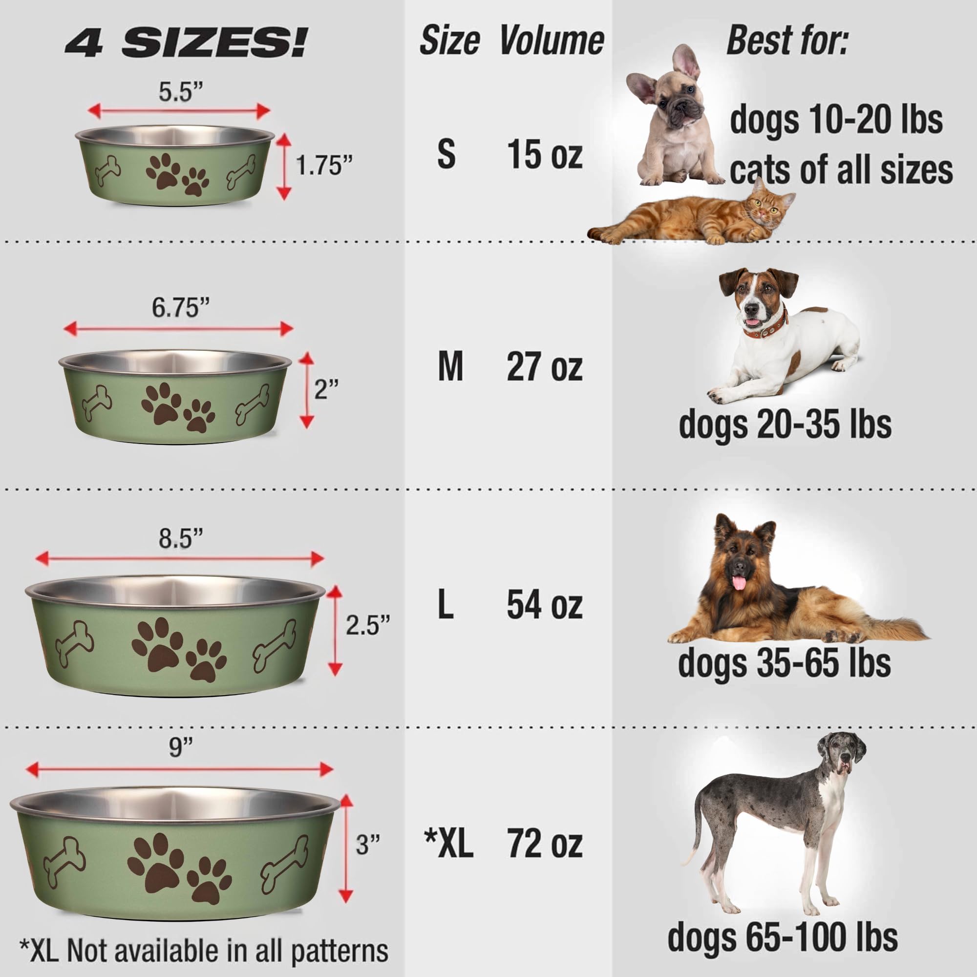 Loving Pets Bella Bowl artichoke large dog cat feeder for home or travel