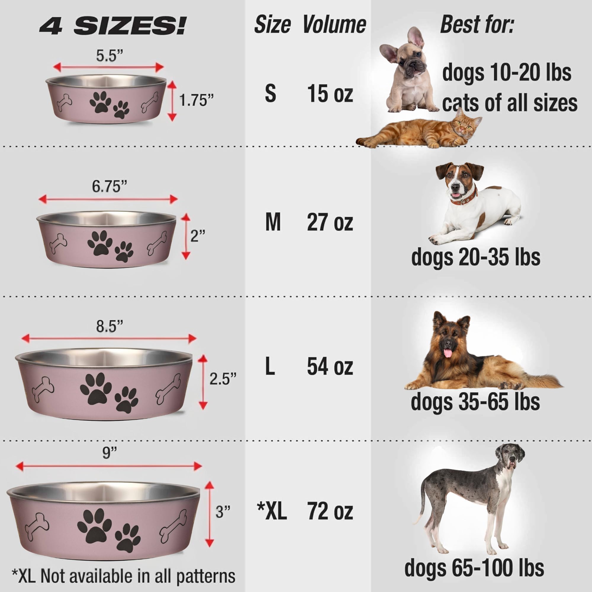 Loving Pets Bella Bowl cat-and-dog-use: versatile for dogs and cats of various sizes.