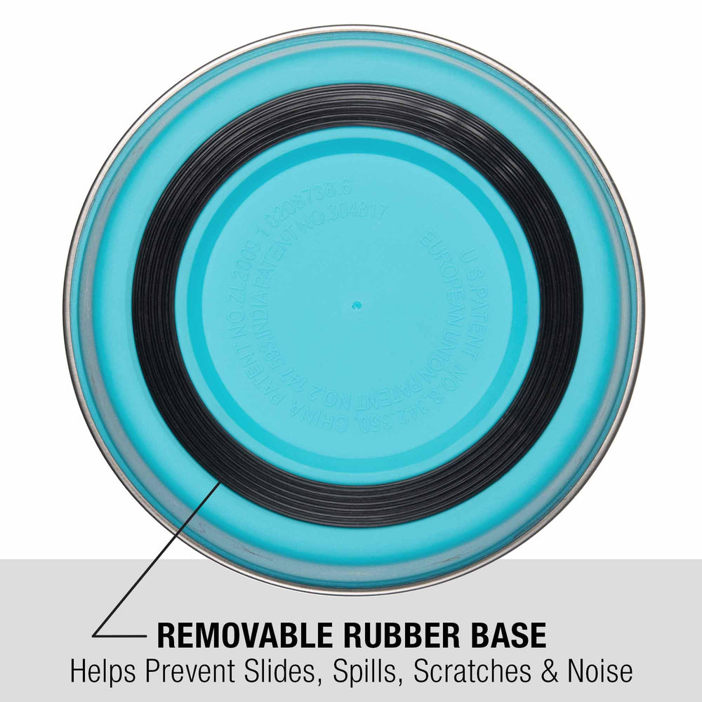 Loving Pets Bella Bowl removable rubber base prevents spills and skids