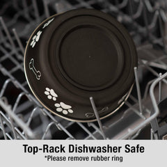 Loving Pets Bella dog bowl rubber-ring removal enables dishwasher cleaning
