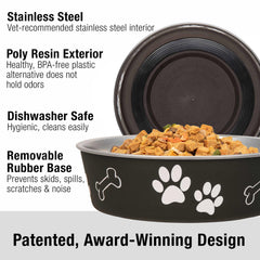 Loving Pets Bella dog bowl stainless interior close-up for durability