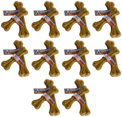 Loving Pets Nature's Choice rawhide bone cross-section highlighting natural layers for durability