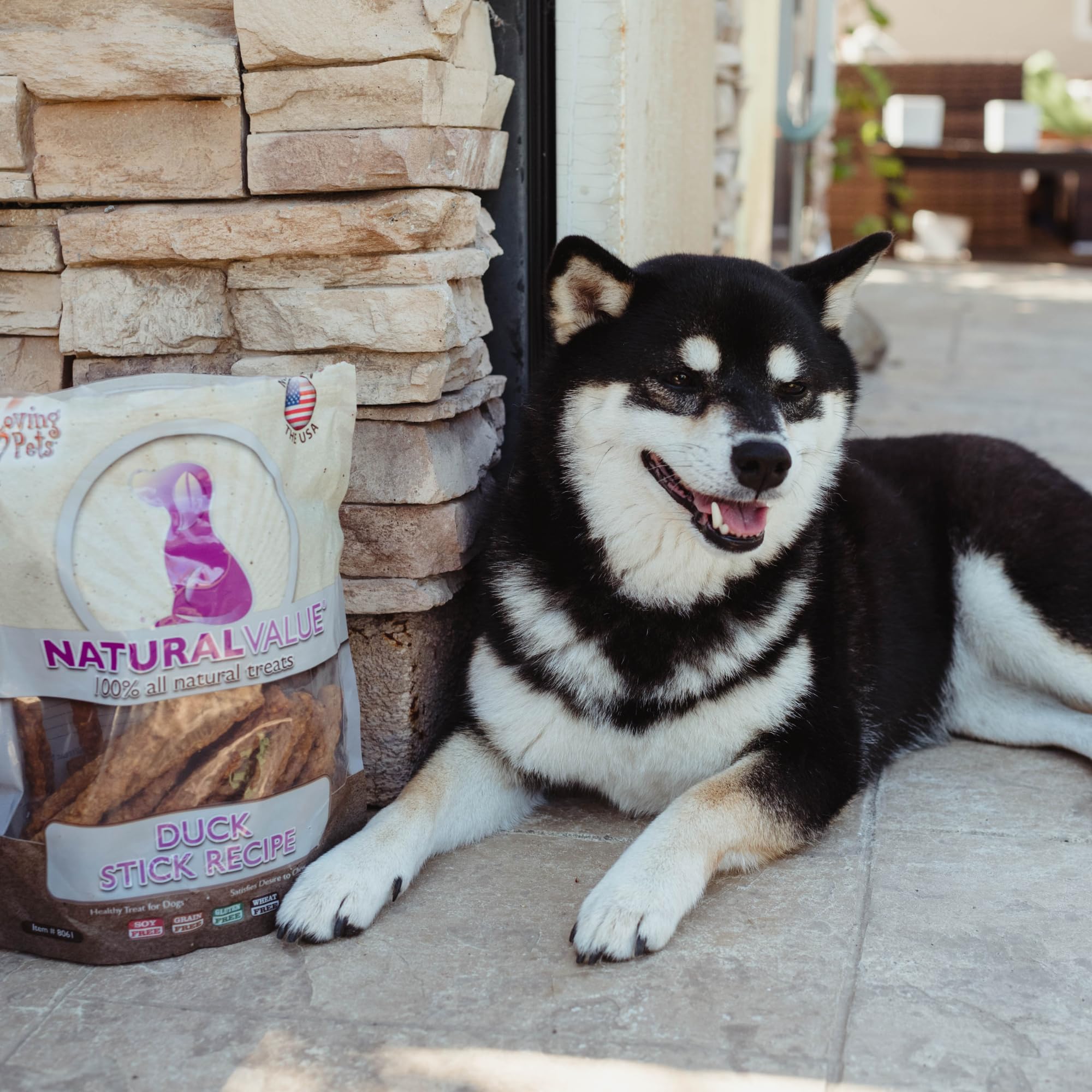 Loving Pets Natural Value duck sticks portioned sticks support simple training rewards.