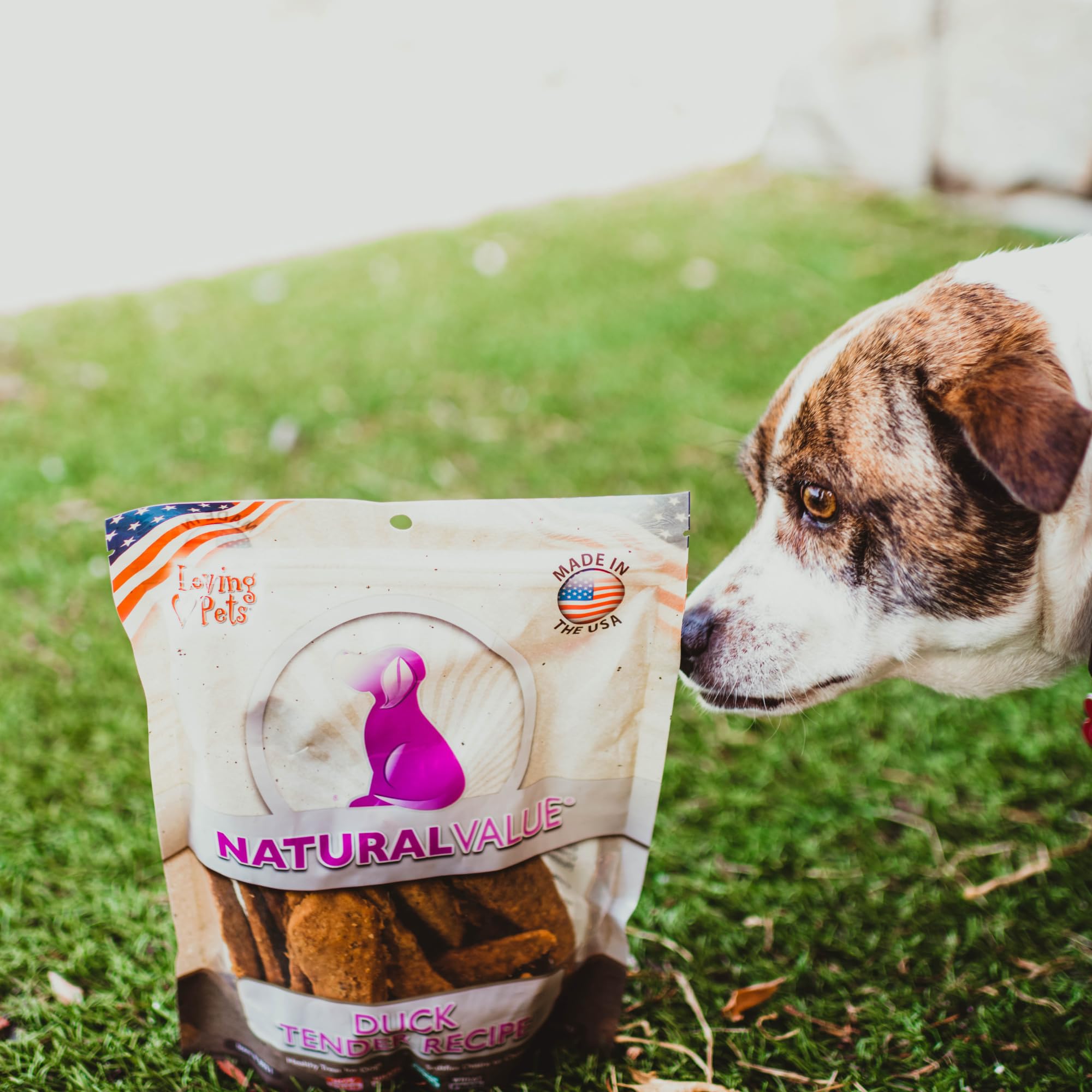 Loving Pets Natural Value duck tenders USA-made with high-quality ingredients for dogs.