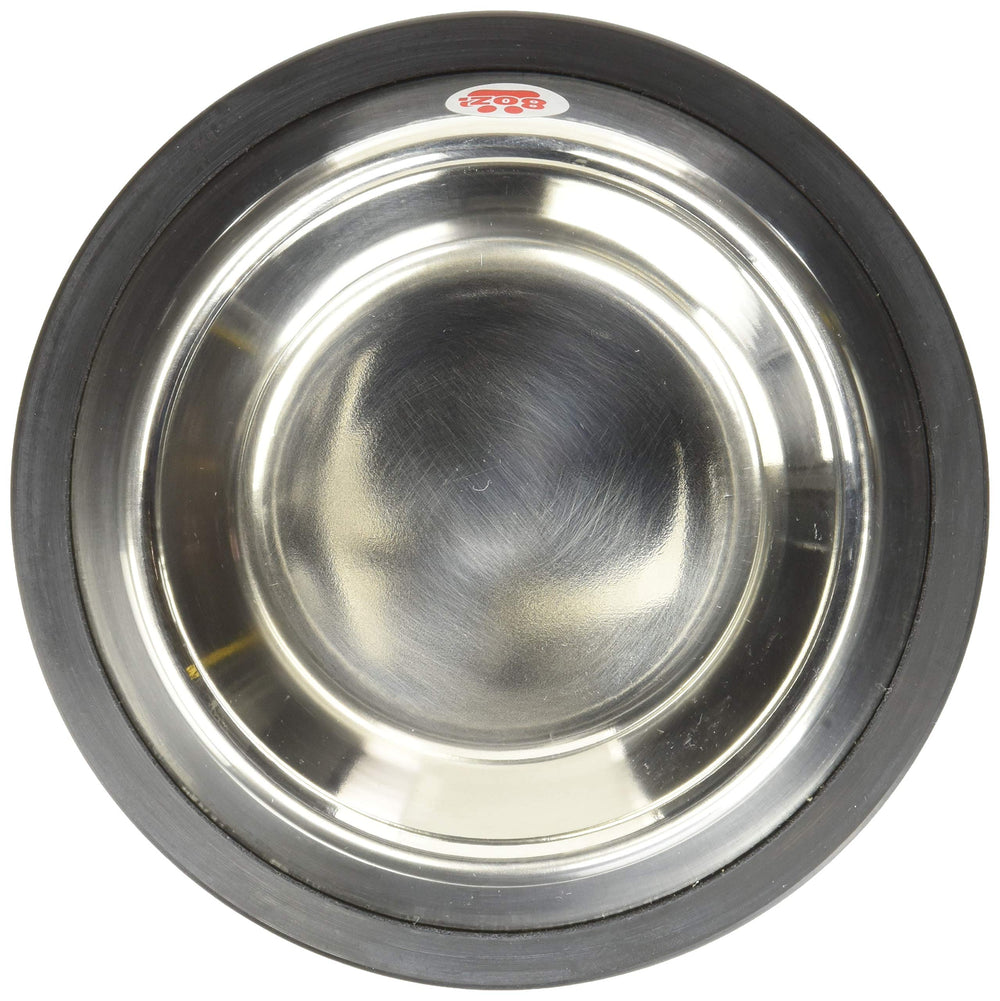 Loving Pets no-tip dog bowl 8oz dish detail shows stainless steel durability.
