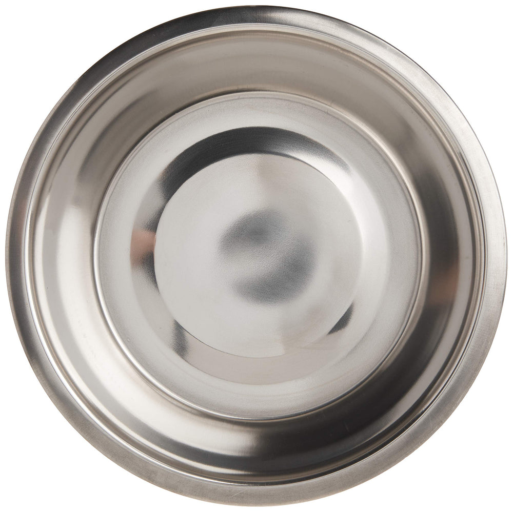 Loving Pets stainless steel bowl close-up shows mirror finish and easy-to-clean surface