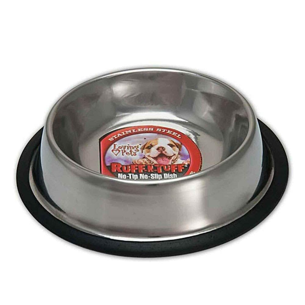 Loving Pets standard no-tip bowl with removable rubber base for quiet, stable feedings