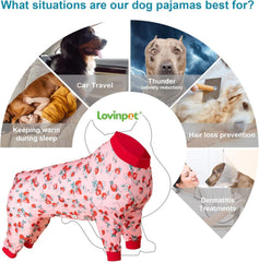 LovinPet big dog pajamas anxiety-calming use helps gentle calming routines indoors.