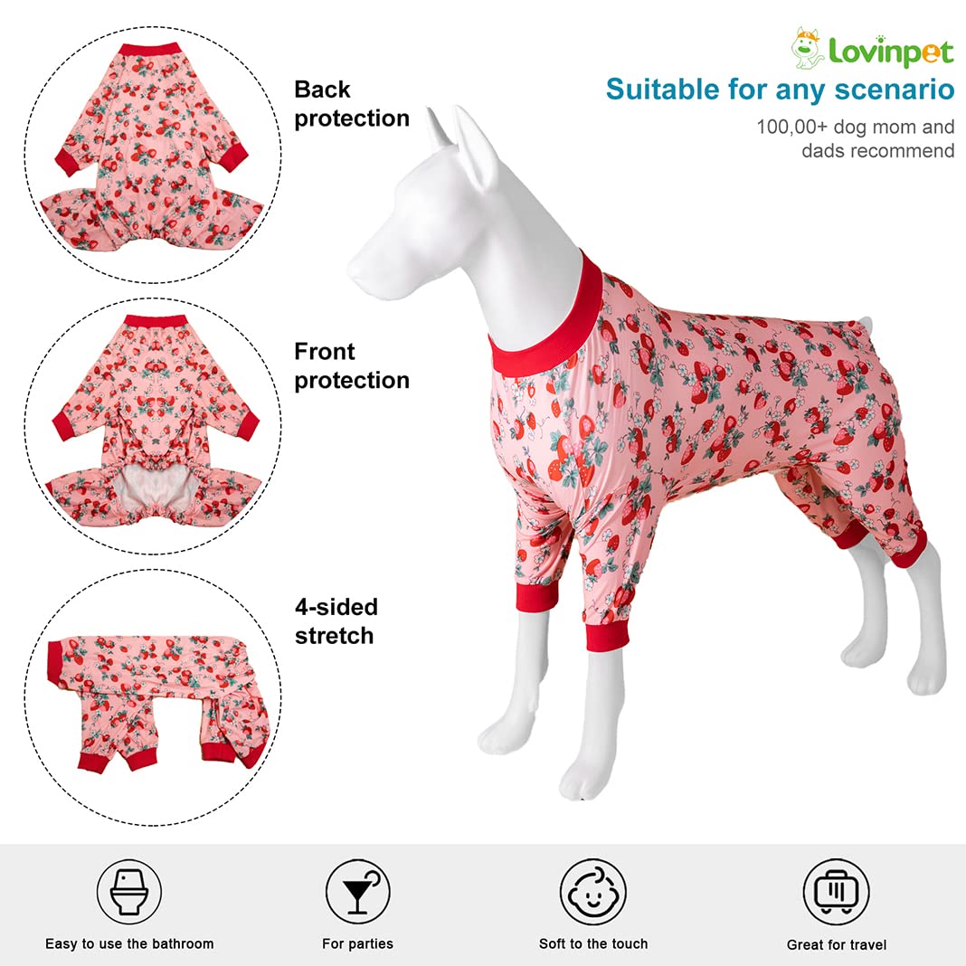 LovinPet big dog pajamas UV-protection fabric keeps dogs cool and safe outdoors.