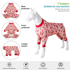 LovinPet big dog pajamas UV-protection fabric keeps dogs cool and safe outdoors.