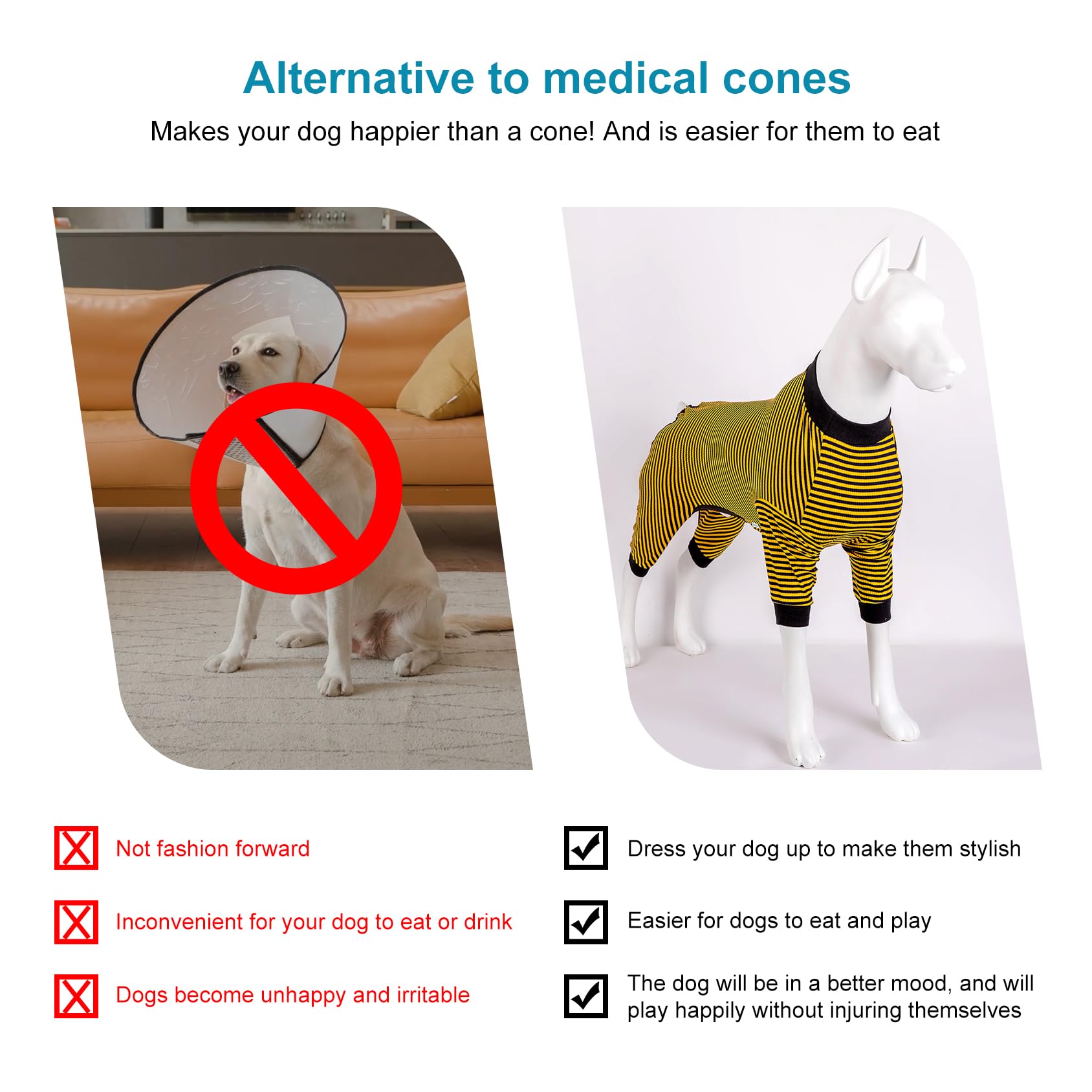 LovinPet big dog PJS after-surgery wear may help protect healing areas.