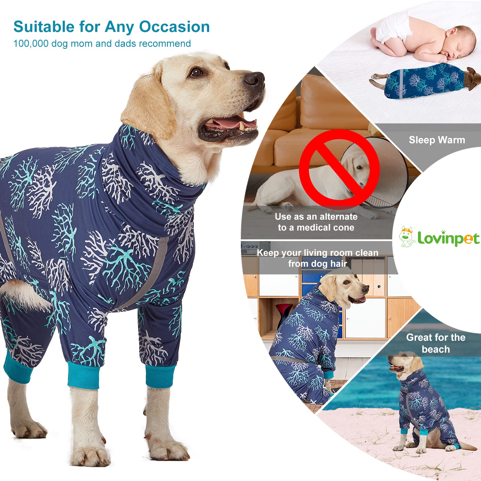 LovinPet boxer dogs onesie displaying coral tree print for stylish flair.