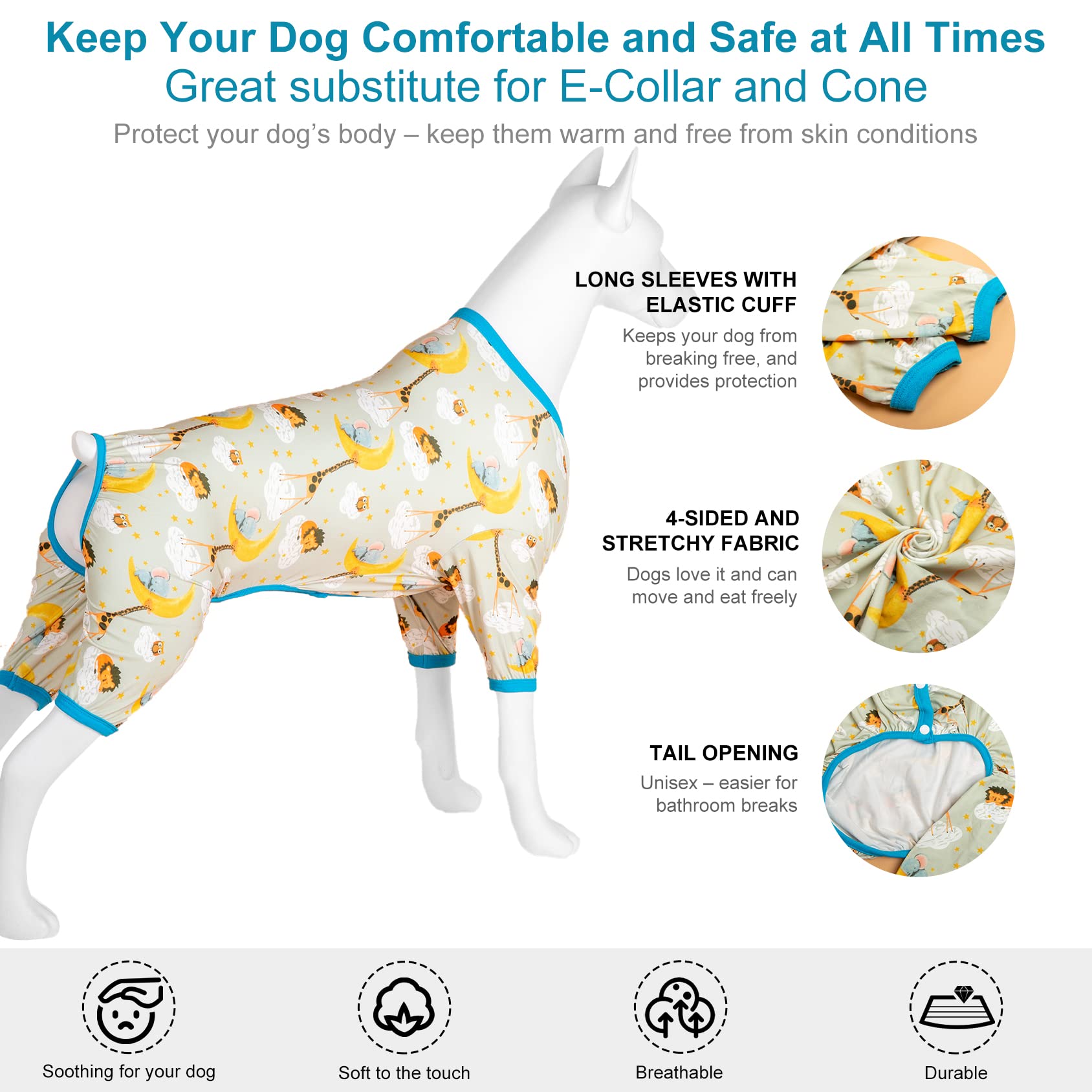LovinPet buyer story image featuring dog wearing pajamas for comfort