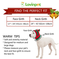 LovinPet Christmas dog hat snood ear protection during windy walks