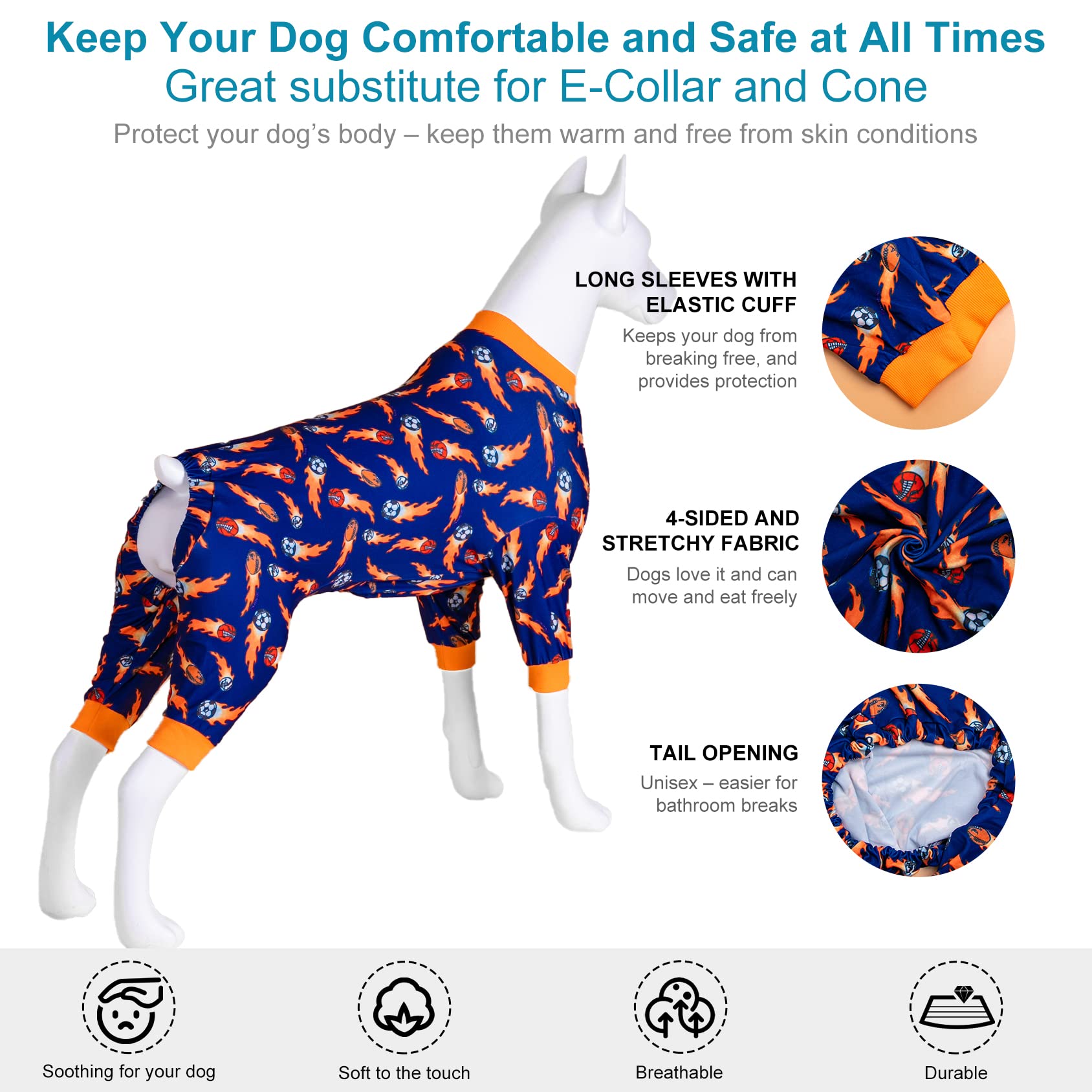LovinPet crew-neck sports design ball print adds playful style for daily wear.