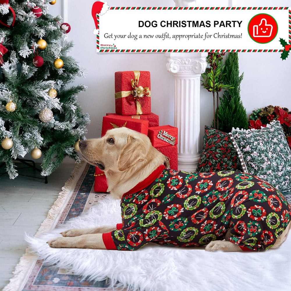 LovinPet XL dog Christmas pajamas dog wearing, comfortable all-season wear