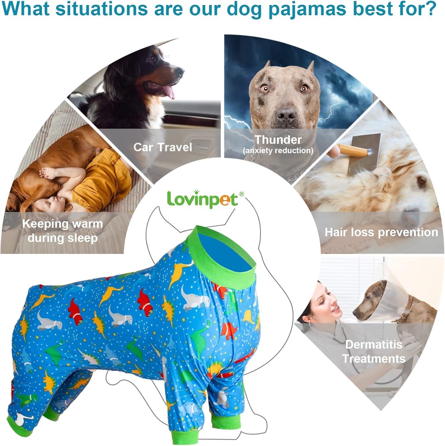 LovinPet dog pajamas anxiety-relief soft-touch for calmer moments.